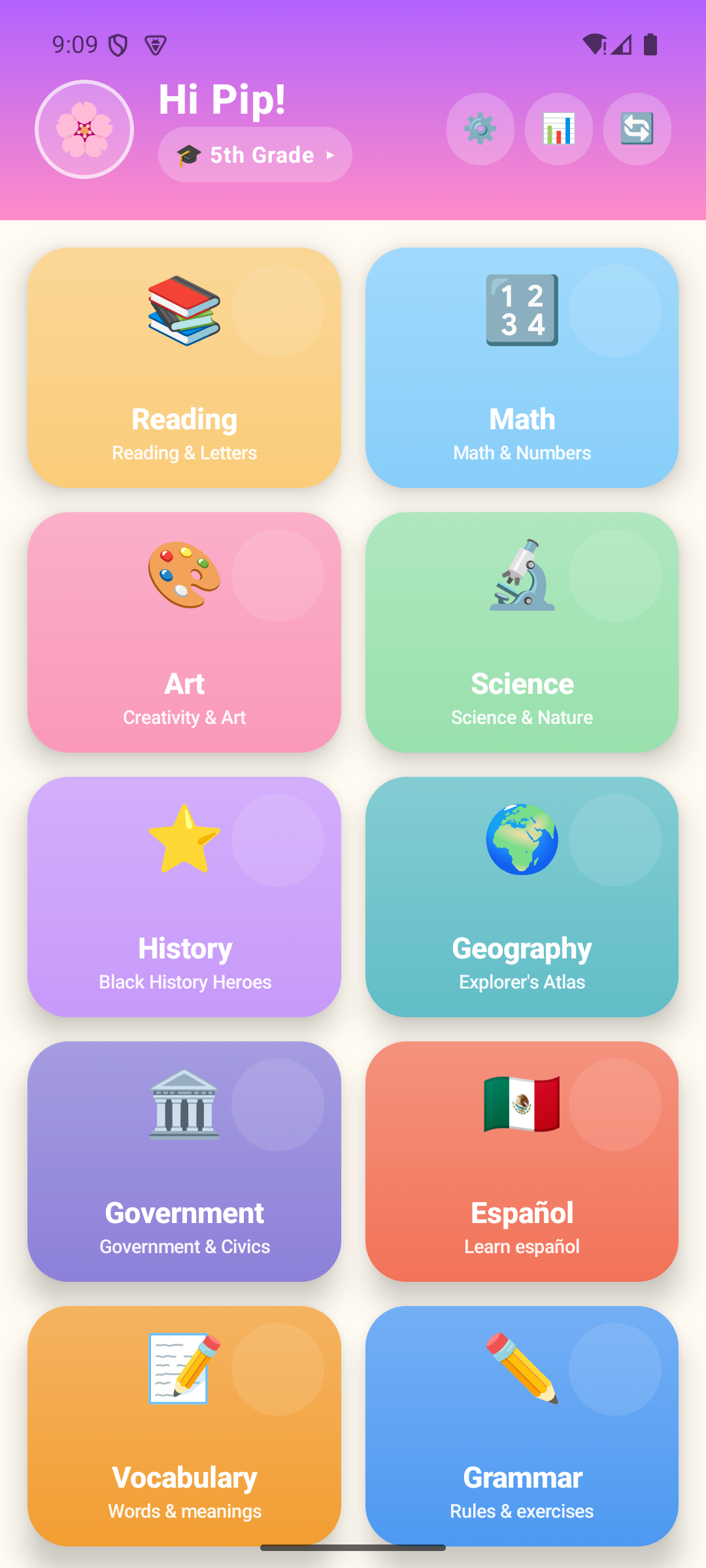Piper Rose's World home screen